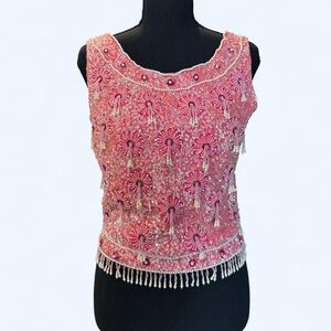Embellished Pink Beaded Top